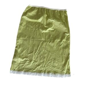 Vintage Lemon Yellow Lace-Trimmed Slip Skirt
